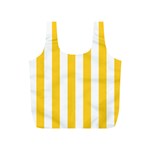 Vertical Stripes - White and Banana Yellow Full Print Recycle Bag (S)