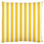 Vertical Stripes - White and Banana Yellow Large Cushion Case (Two Sides)