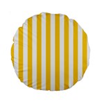 Vertical Stripes - White and Banana Yellow Standard 15  Premium Round Cushion