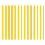 Vertical Stripes - White and Banana Yellow Double Sided Flano Blanket (Medium)