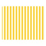 Vertical Stripes - White and Banana Yellow Double Sided Flano Blanket (Large)