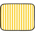 Vertical Stripes - White and Banana Yellow Double Sided Fleece Blanket (Mini)