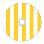 Vertical Stripes - White and Banana Yellow CD Wall Clock