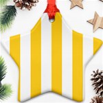 Vertical Stripes - White and Banana Yellow Star Ornament (Two Sides)