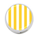 Vertical Stripes - White and Banana Yellow 4-Port USB Hub (One Side)
