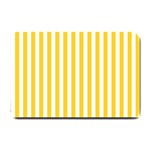 Vertical Stripes - White and Banana Yellow Small Doormat