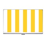 Vertical Stripes - White and Banana Yellow Business Card Holder