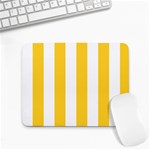 Vertical Stripes - White and Banana Yellow Small Mousepad
