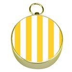 Vertical Stripes - White and Banana Yellow Gold Compass