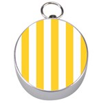 Vertical Stripes - White and Banana Yellow Silver Compass