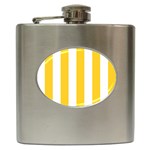 Vertical Stripes - White and Banana Yellow Hip Flask (6 oz)