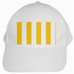 Vertical Stripes - White and Banana Yellow White Cap