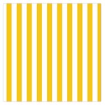 Vertical Stripes - White and Deep Lemon Yellow Large Satin Scarf (Square)
