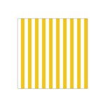 Vertical Stripes - White and Deep Lemon Yellow Satin Bandana Scarf