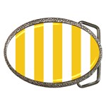 Vertical Stripes - White and Deep Lemon Yellow Belt Buckle