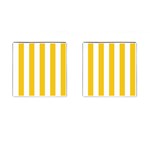 Vertical Stripes - White and Deep Lemon Yellow Cufflinks (Square)