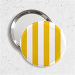 Vertical Stripes - White and Deep Lemon Yellow 2.25  Handbag Mirror