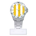 Vertical Stripes - White and Deep Lemon Yellow Nurses Watch