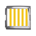 Vertical Stripes - White and Deep Lemon Yellow Mega Link Italian Charm (18mm)