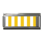 Vertical Stripes - White and Deep Lemon Yellow Superlink Italian Charm (9mm)
