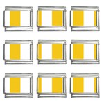 Vertical Stripes - White and Deep Lemon Yellow 9mm Italian Charm (9 pack)