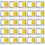Vertical Stripes - White and Deep Lemon Yellow 9mm Italian Charm (25 pack)