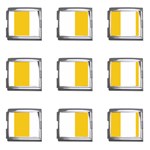Vertical Stripes - White and Deep Lemon Yellow Mega Link Italian Charm (9 pack)