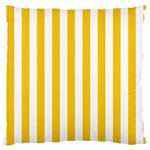 Vertical Stripes - White and Deep Lemon Yellow Large Cushion Case (One Side)