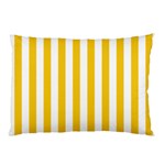 Vertical Stripes - White and Deep Lemon Yellow Pillow Case (One Side)