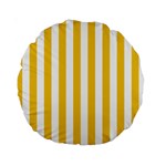 Vertical Stripes - White and Deep Lemon Yellow Standard 15  Premium Round Cushion