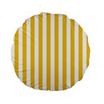 Vertical Stripes - White and Deep Lemon Yellow Standard 15  Premium Flano Round Cushion