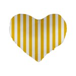 Vertical Stripes - White and Deep Lemon Yellow Standard 16  Premium Flano Heart Shape Cushion