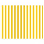 Vertical Stripes - White and Deep Lemon Yellow Double Sided Flano Blanket (Medium)