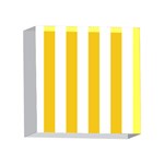 Vertical Stripes - White and Deep Lemon Yellow 4 x 4  Acrylic Photo Block