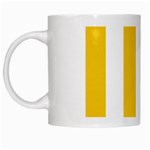 Vertical Stripes - White and Deep Lemon Yellow White Mug