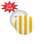 Vertical Stripes - White and Deep Lemon Yellow 1.75  Button (100 pack)