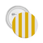 Vertical Stripes - White and Deep Lemon Yellow 2.25  Button