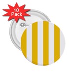 Vertical Stripes - White and Deep Lemon Yellow 2.25  Button (10 pack)