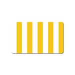 Vertical Stripes - White and Deep Lemon Yellow Magnet (Name Card)