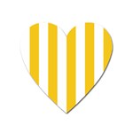 Vertical Stripes - White and Deep Lemon Yellow Magnet (Heart)