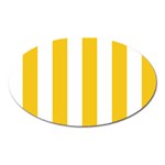 Vertical Stripes - White and Deep Lemon Yellow Magnet (Oval)