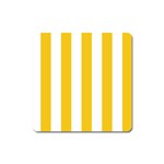 Vertical Stripes - White and Deep Lemon Yellow Magnet (Square)