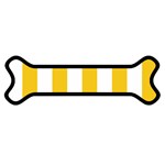 Vertical Stripes - White and Deep Lemon Yellow Magnet (Dog Bone)