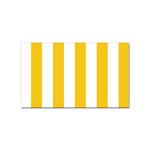 Vertical Stripes - White and Deep Lemon Yellow Sticker Rectangular (10 pack)