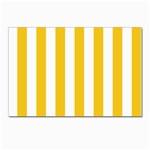 Vertical Stripes - White and Deep Lemon Yellow Postcard 4  x 6 
