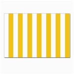 Vertical Stripes - White and Deep Lemon Yellow Postcard 5  x 7 