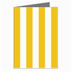 Vertical Stripes - White and Deep Lemon Yellow Greeting Card