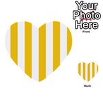 Vertical Stripes - White and Deep Lemon Yellow Multi-purpose Cards (Heart)