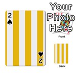 Vertical Stripes - White and Deep Lemon Yellow Playing Cards 54 Designs