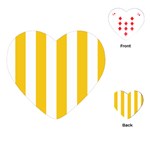 Vertical Stripes - White and Deep Lemon Yellow Playing Cards (Heart)